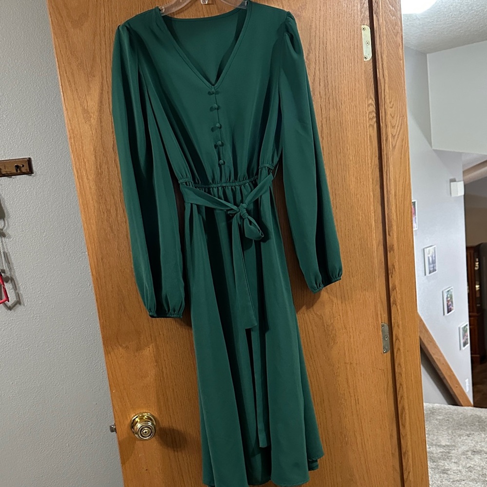 SHEIN Teal Long Sleeve Dress